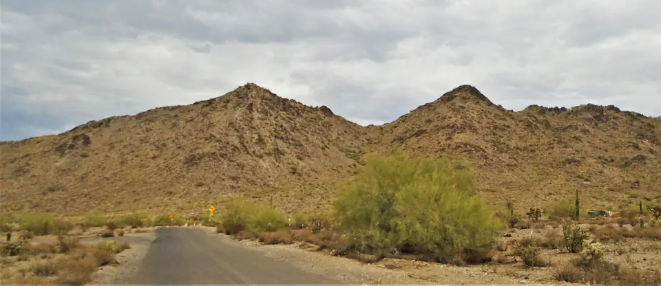 San Tan Mountains regional landscape, photographed from Queen Creek hills near San Tan Valley, Arizona