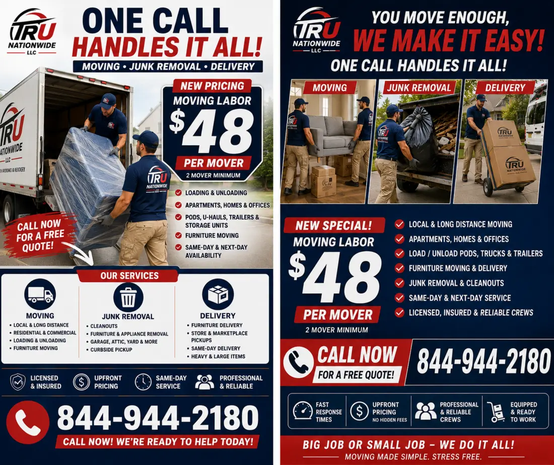Tru Nationwide moving crews providing moving, delivery and loading services